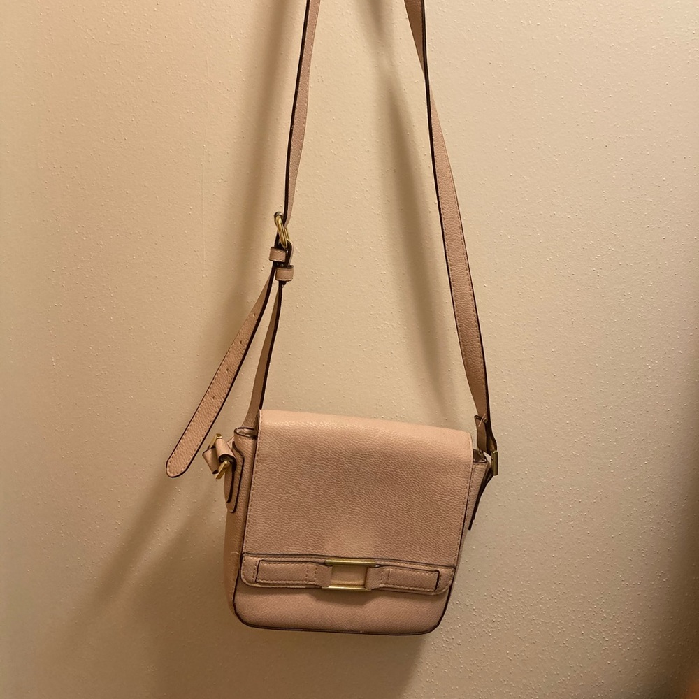Merona pink/cream crossbody bag.
